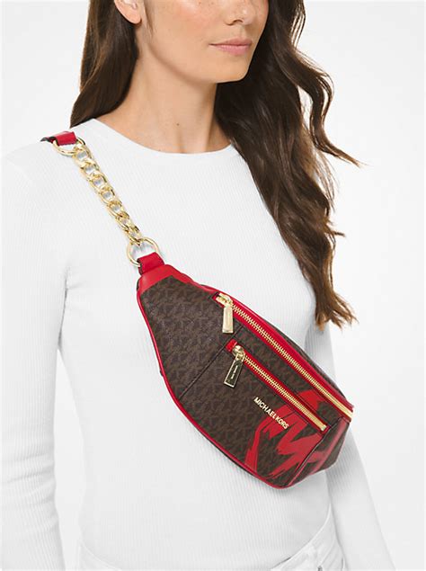 michael kors medium brushstroke logo belt bag